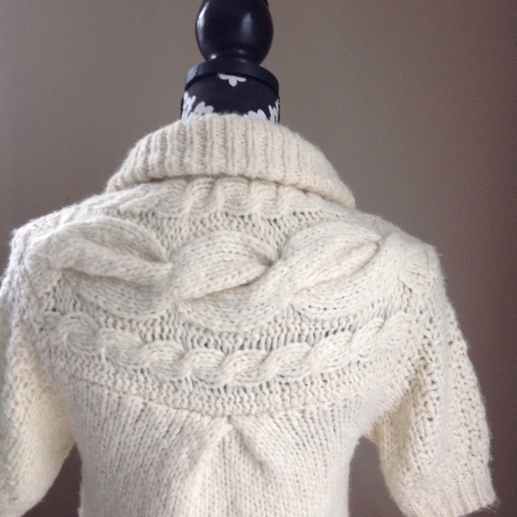 Free people long sweater cardigan cream wool knit - Picture 4 of 5